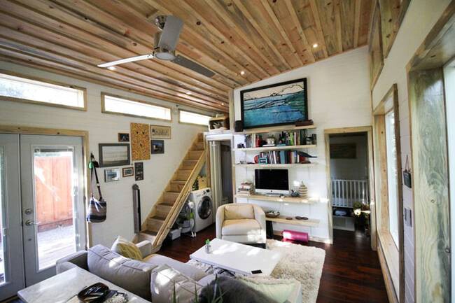 Young Couple Builds a Baby Friendly 400 Square Foot Tiny House {13 Photos}
