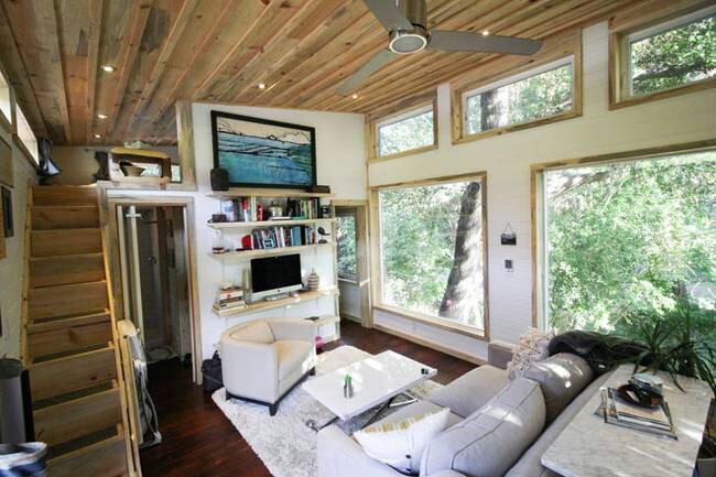 Young Couple Builds a Baby Friendly 400 Square Foot Tiny House {13 Photos}