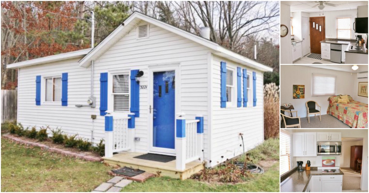 Charming Tiny Blue Star Cottage in Michigan For Sale Tiny Houses