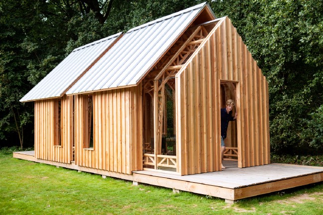 Creative Son Designs Transforming Tiny House for his Mother
