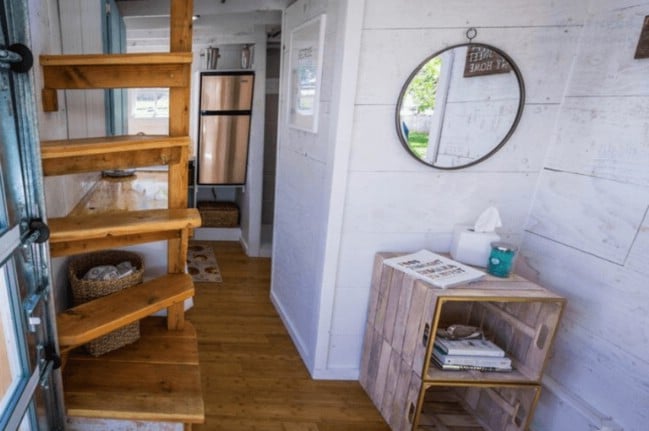 Gorgeous and Trendy 200 Square Foot Tiny House for Sale with a Copper Fridge!