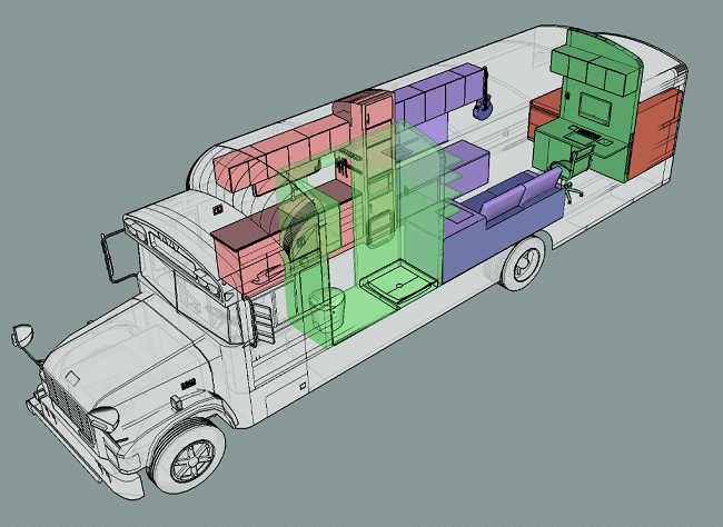 Graphic Designer DIYs School Bus Conversion on Tiny Budget