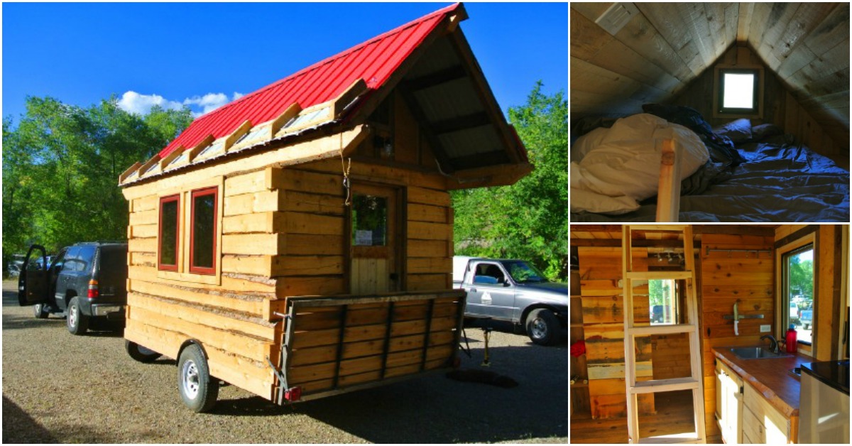 This Rustic Tiny Dream Cabin Fits on a 8x12 Single Axle 