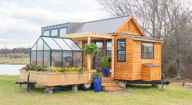 Adorable Tiny House by Olive Nest with Attached Green House