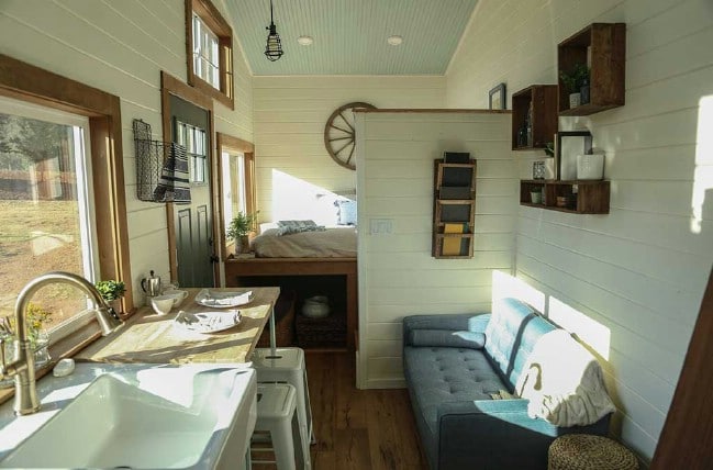Rustic Tiny Home by Tiny Heirloom with a Rooftop Bar