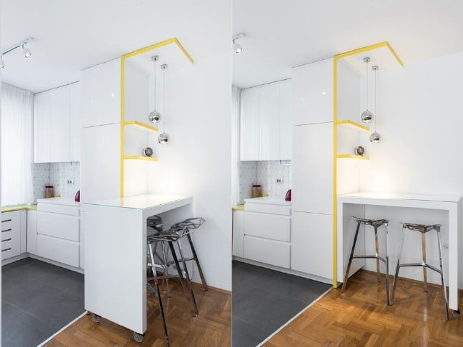 This Beautiful Minimalist Tiny Kitchen Is Positively Luminous