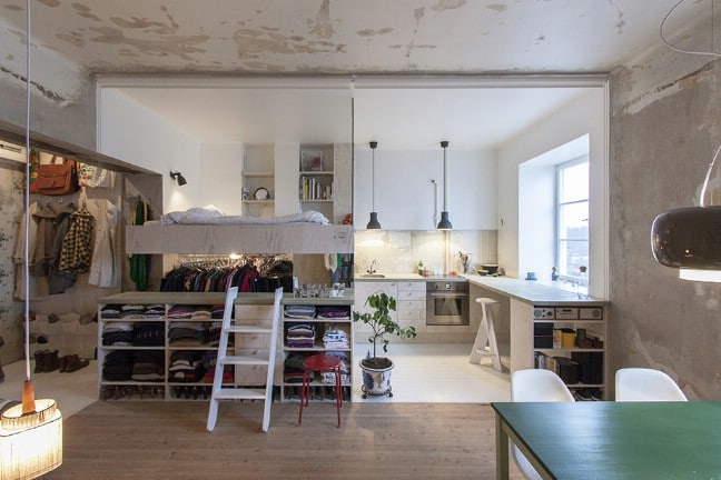 This Tiny Stockholm Apartment Was Once a Furniture Storage Unit