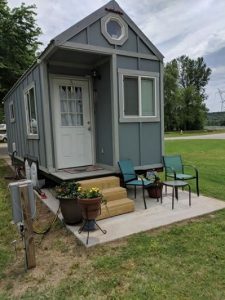 This Tiny House For Sale in Oklahoma is Beautiful in Blue - Tiny Houses