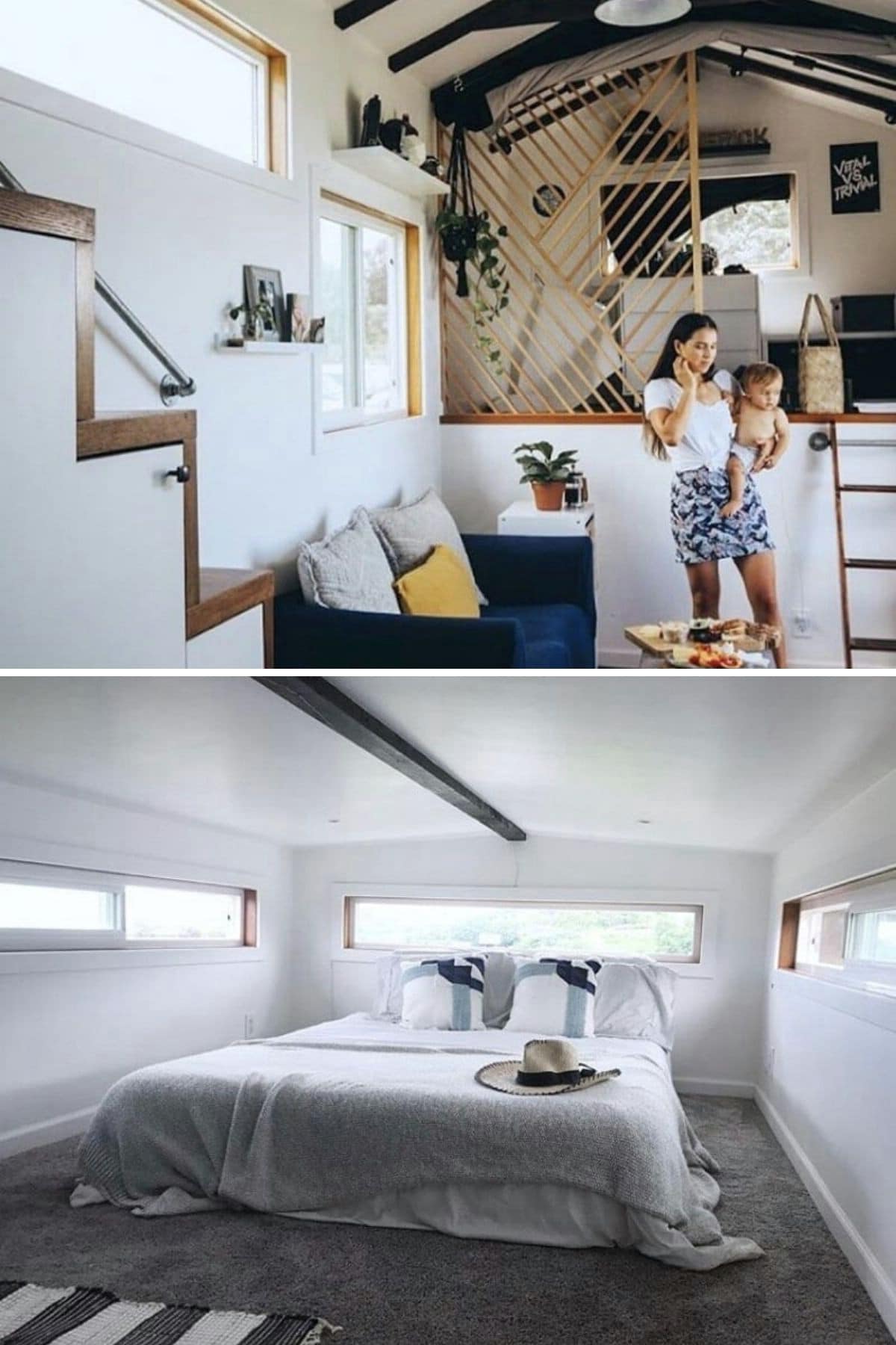 Tiny House With Two Lofts and the Most Beautiful Partition Ever