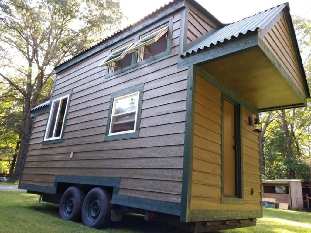 Side of custom michigan cabin
