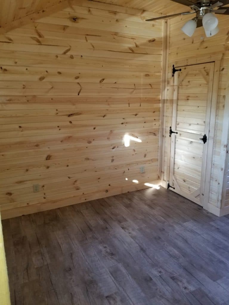 Blonde wood walls in Cheyenne cabin