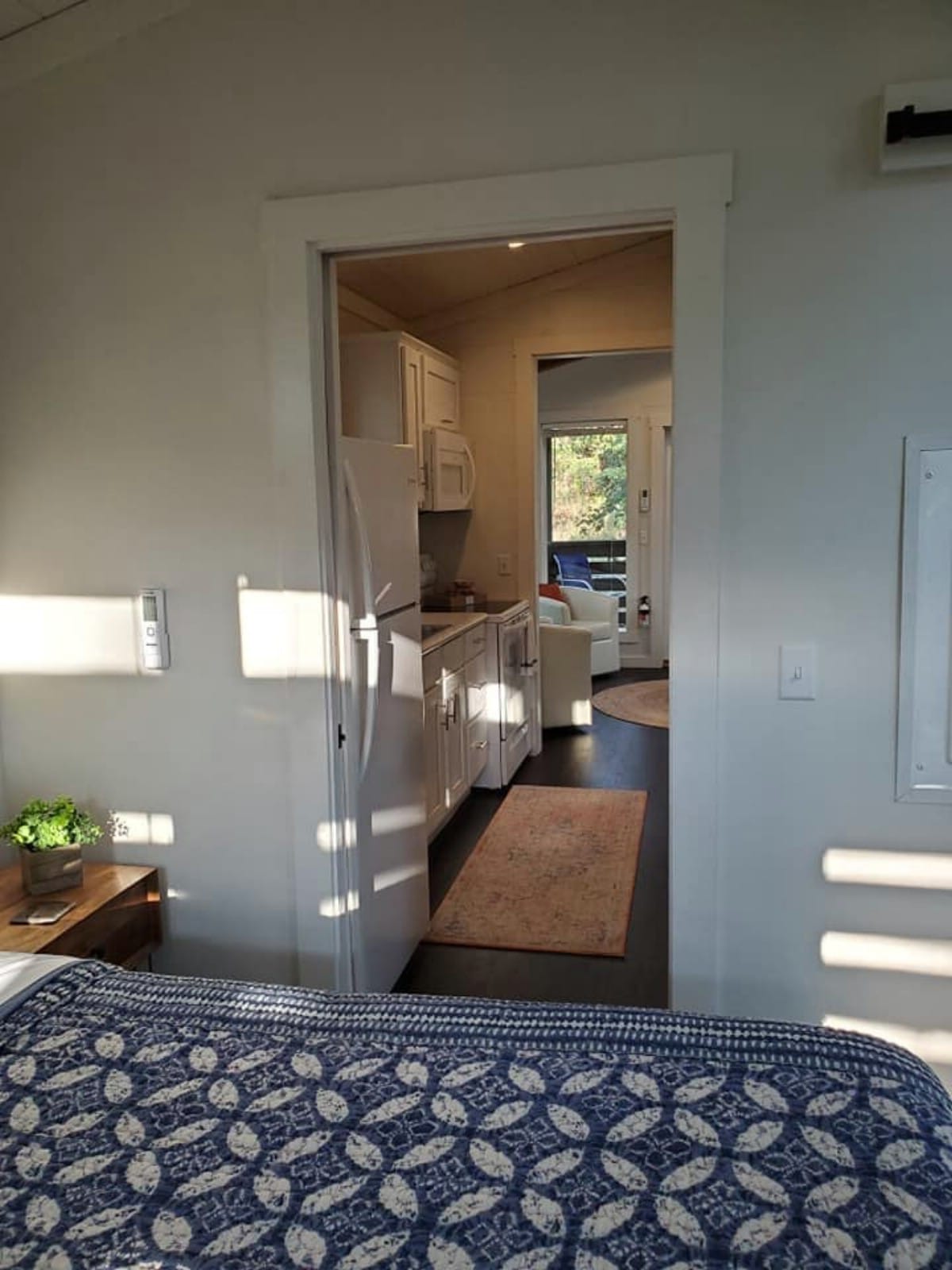 Bedroom door into kitchen