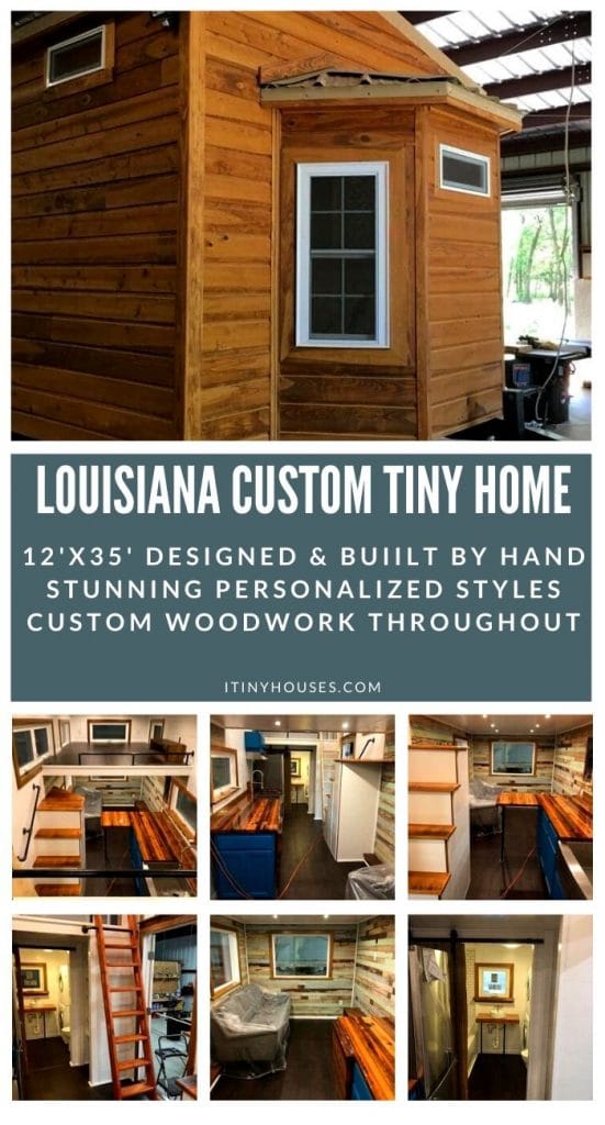 Louisiana custom tiny home collage