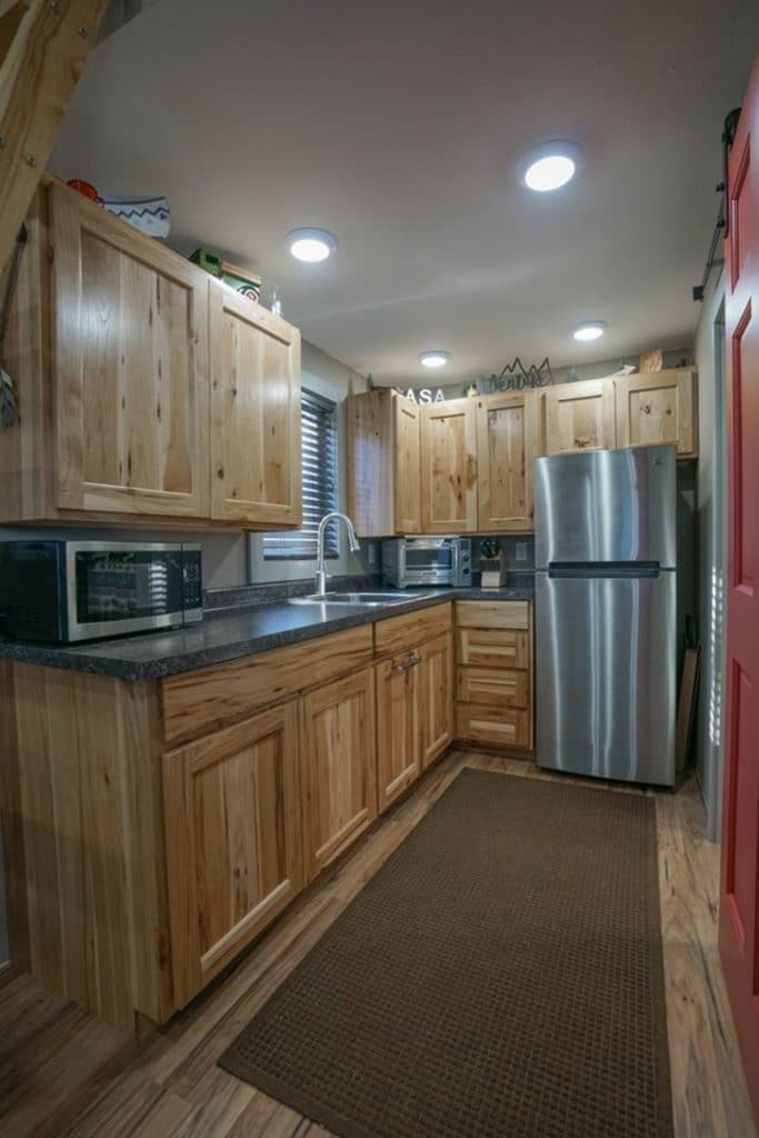 Wood cabinets in tiny house