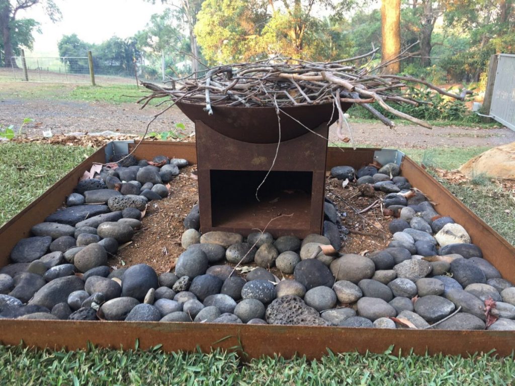 Fire pit with rocks