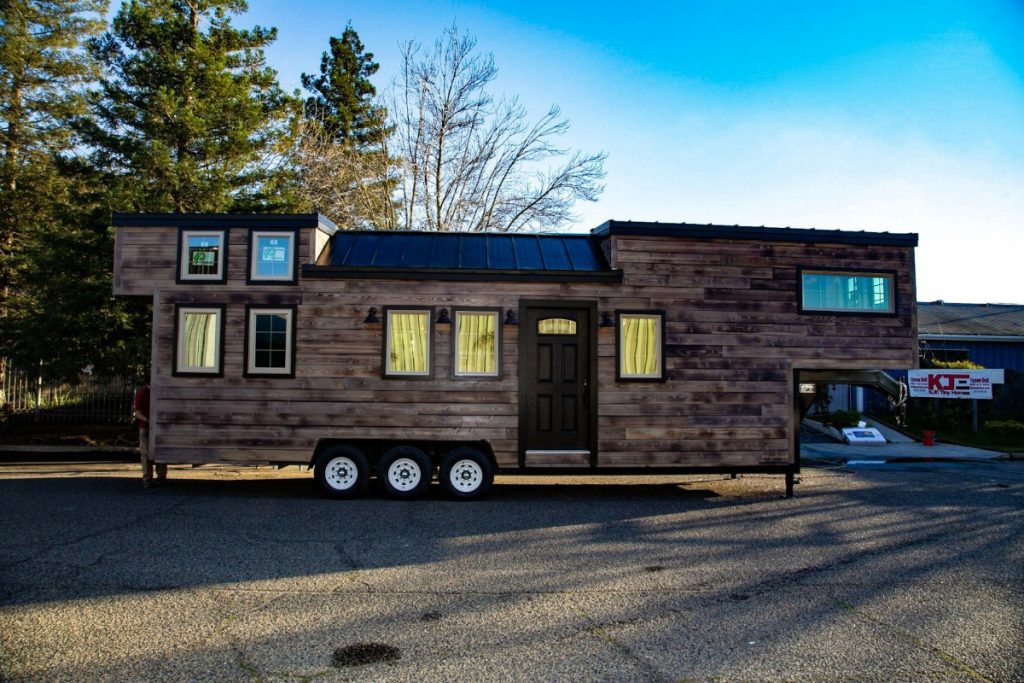 The paradise home on wheels on parking lot