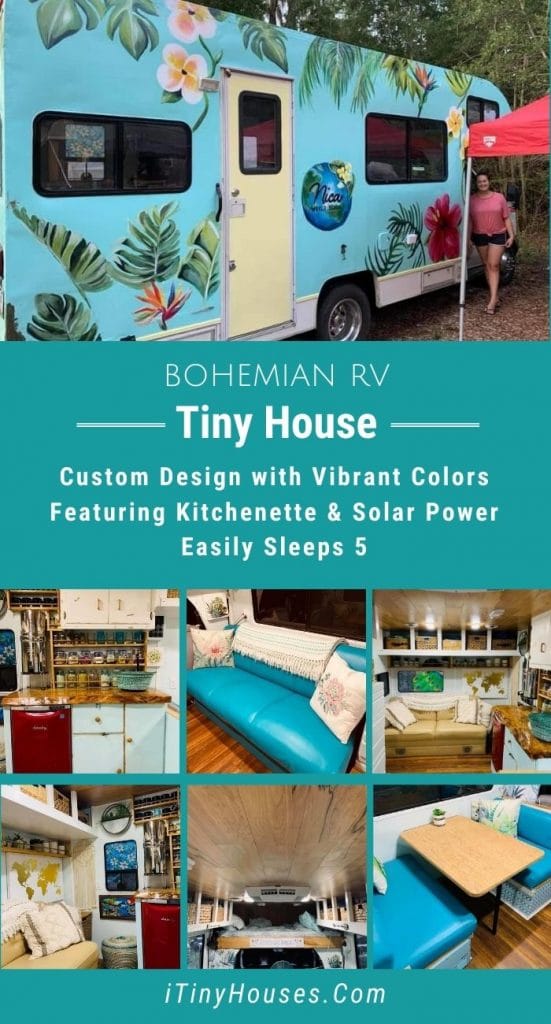 Bohemian RV tiny house collage