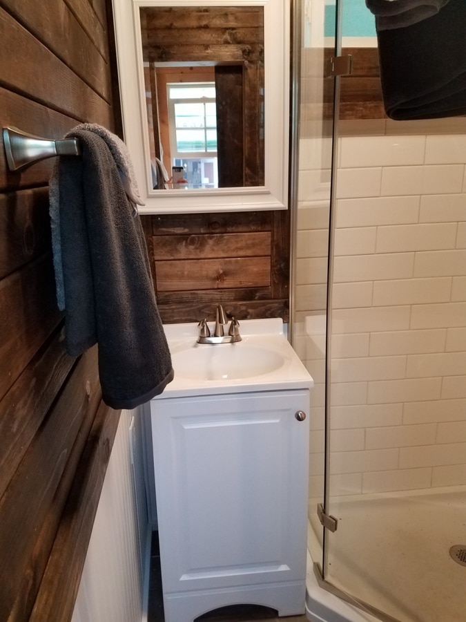 Vanity in tiny house bathroom