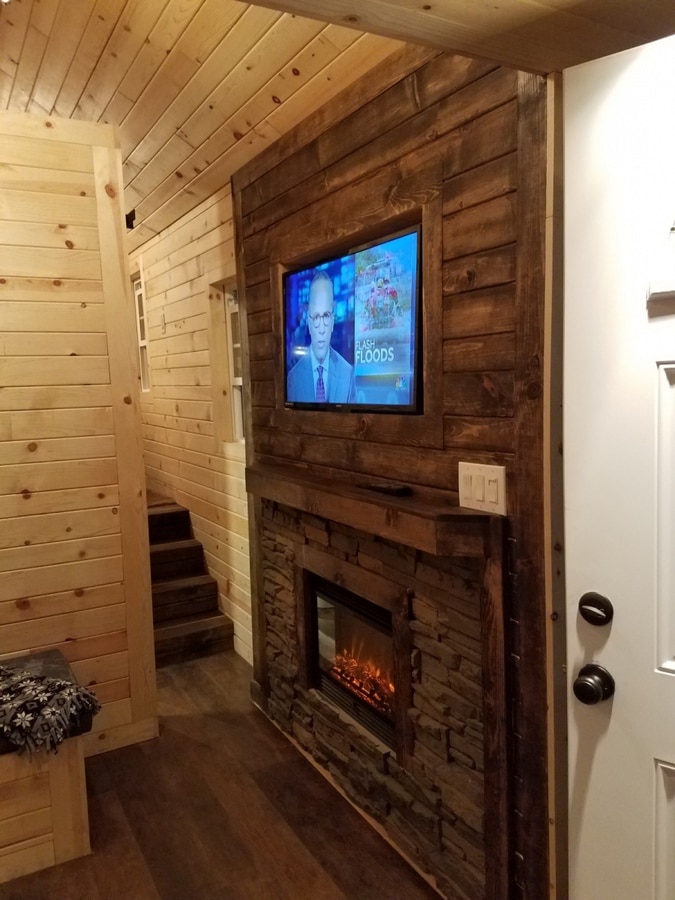 Fireplace in tiny house