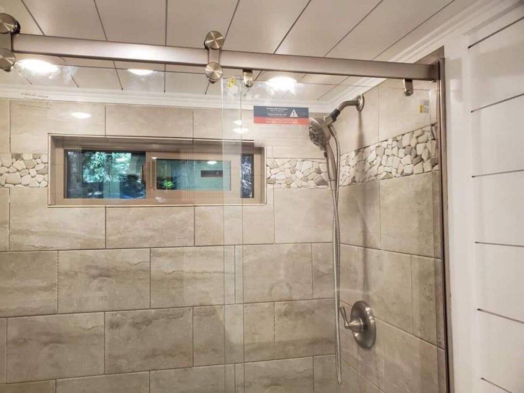 Tiled spa shower