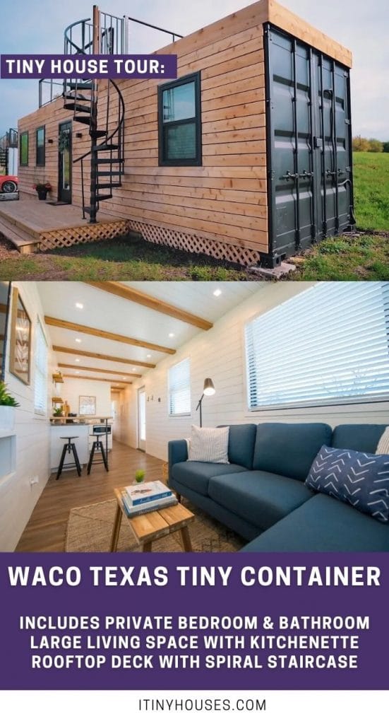 Waco Texas container tiny house collage