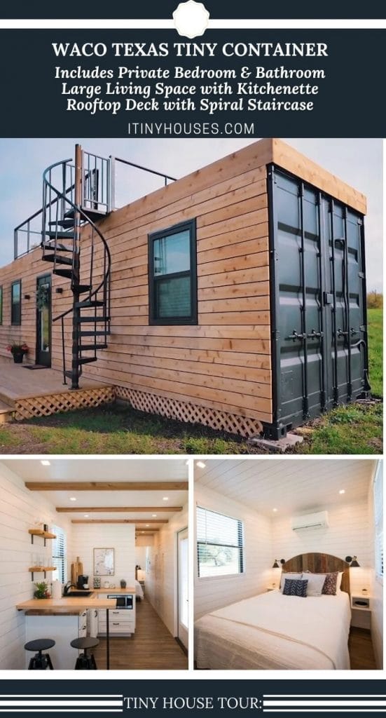 Waco Texas container tiny house collage