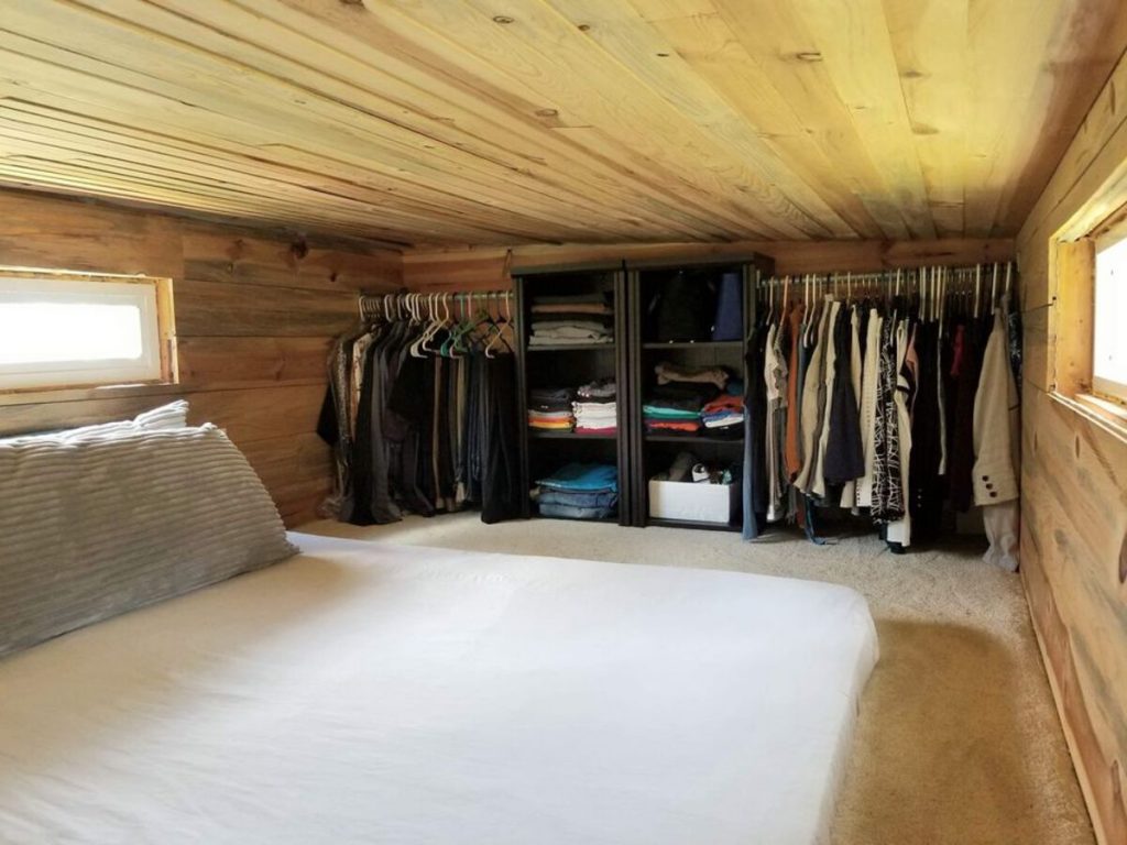 Open closet in loft