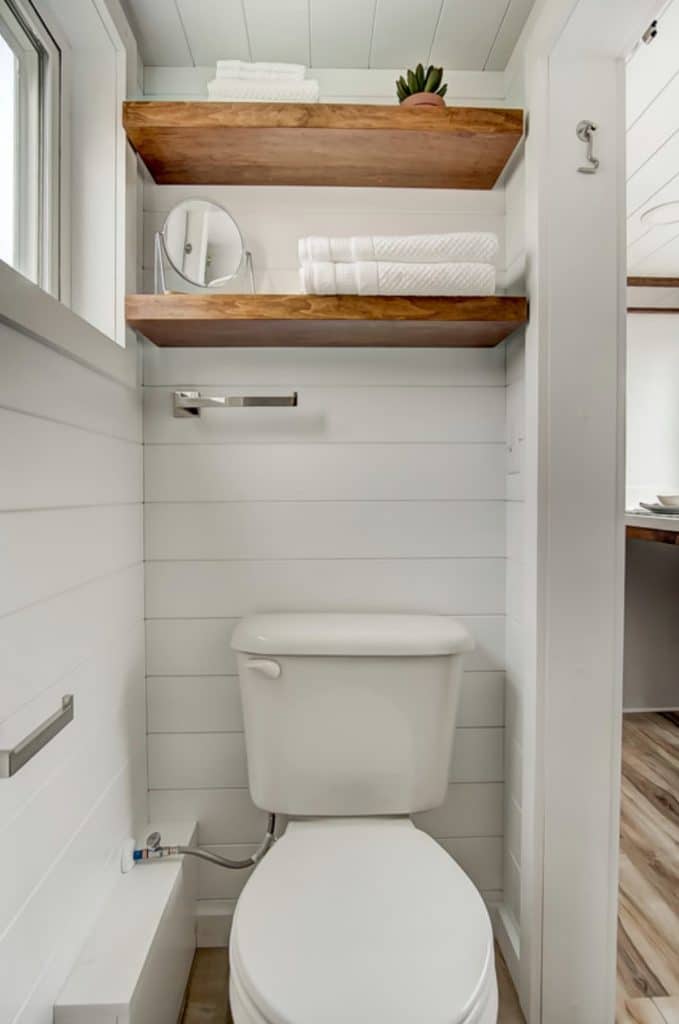 Shelf above toilet