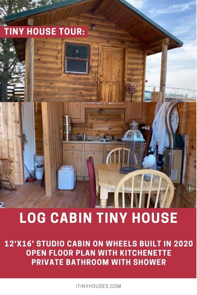 Log cabin on wheels collage