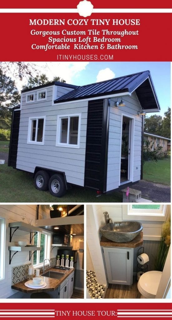 Modern cozy tiny house collage
