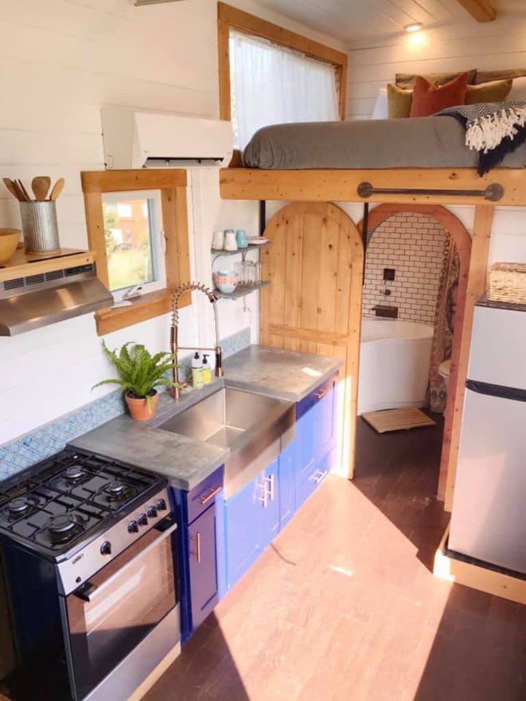 Kitchen with four burner stove
