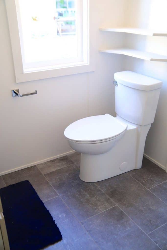 Standard toilet in tiny house