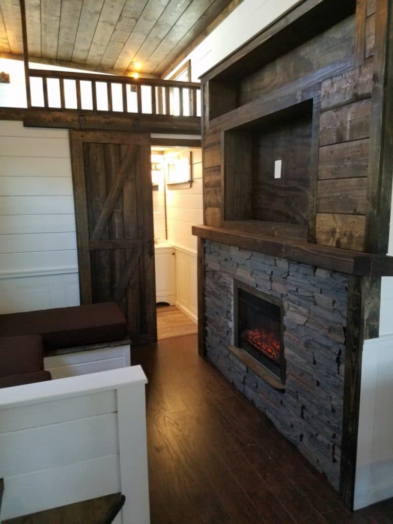 Fireplace in tiny home