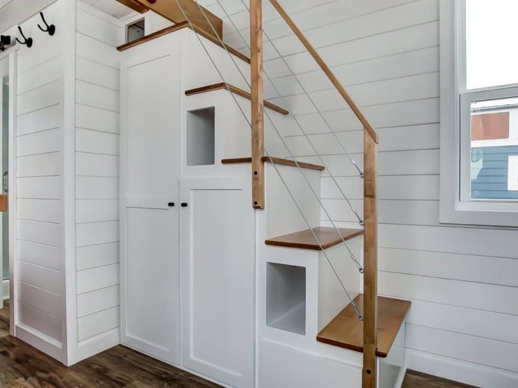 Currituck tiny house loft stairs