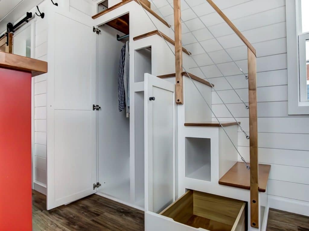Currituck tiny house loft stairs