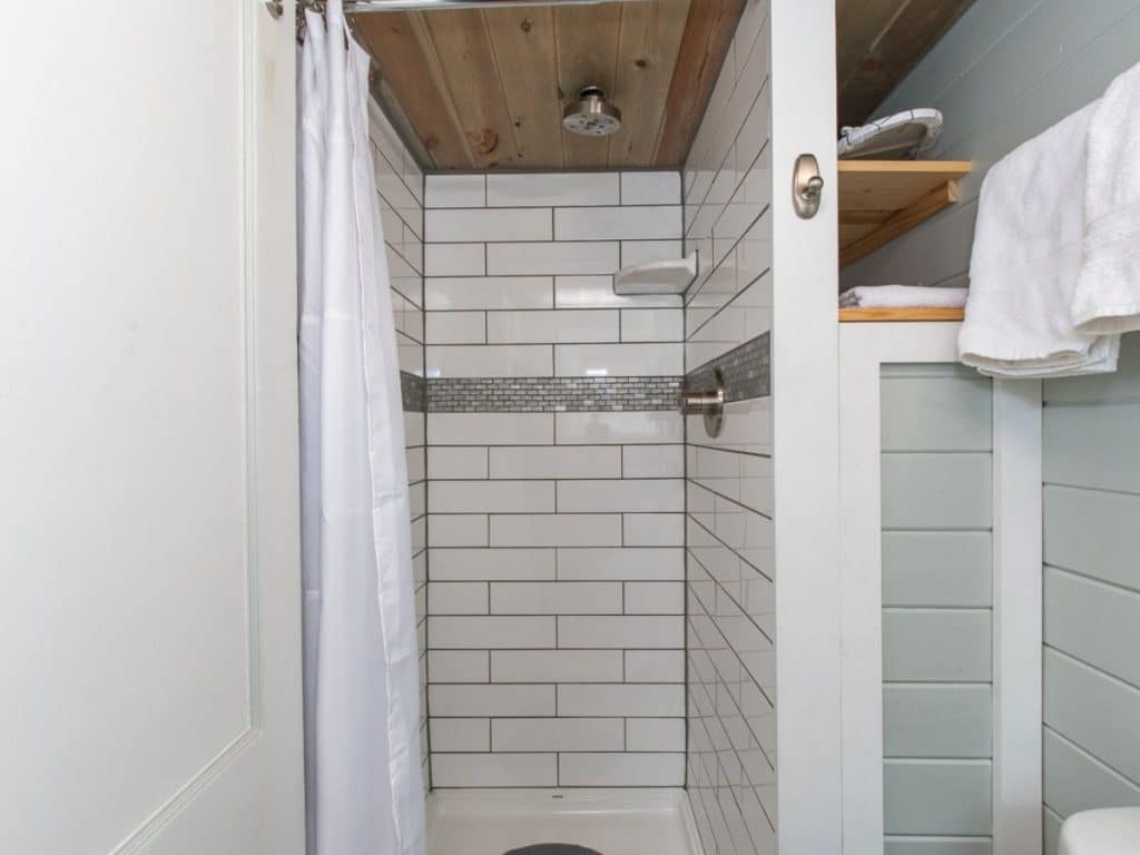 Tiled shower stall
