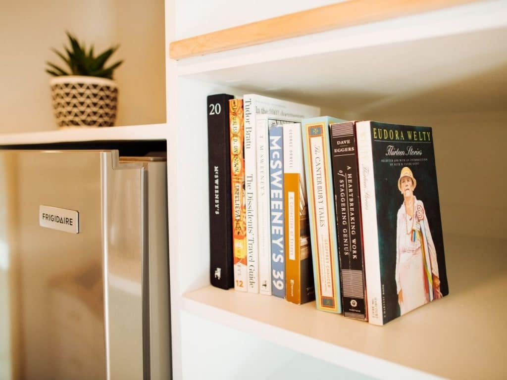 Books in tiny house