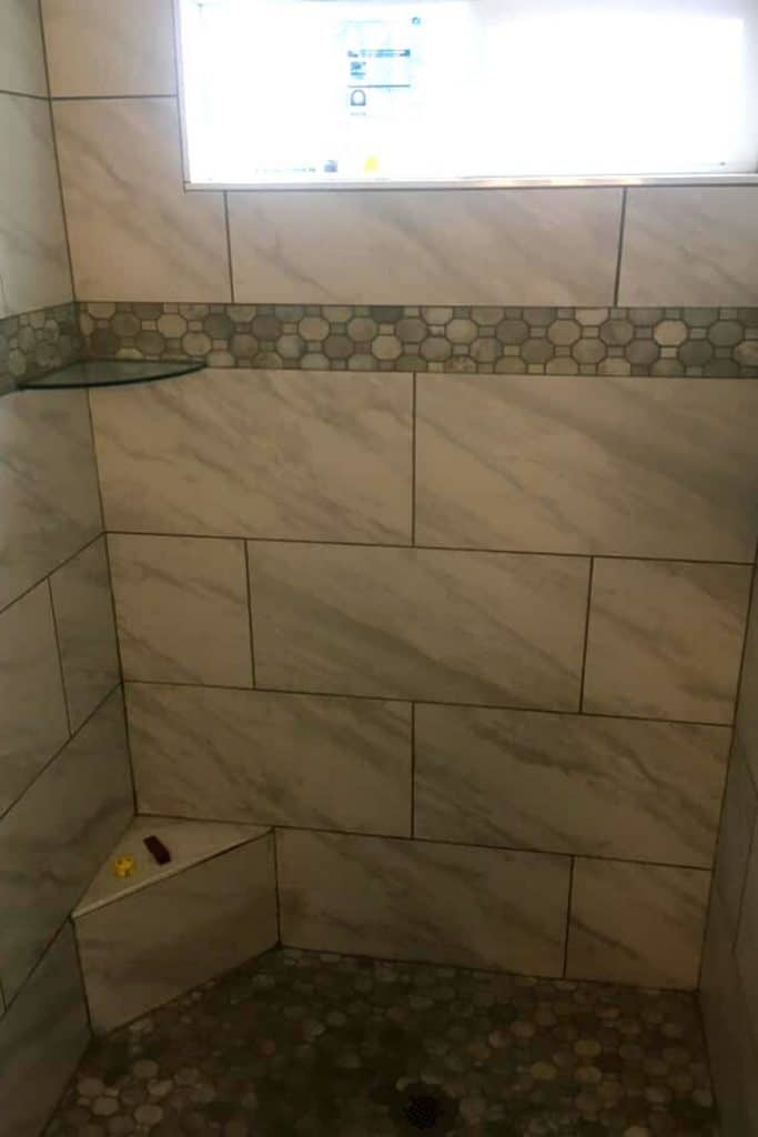 Tiny house tiled shower