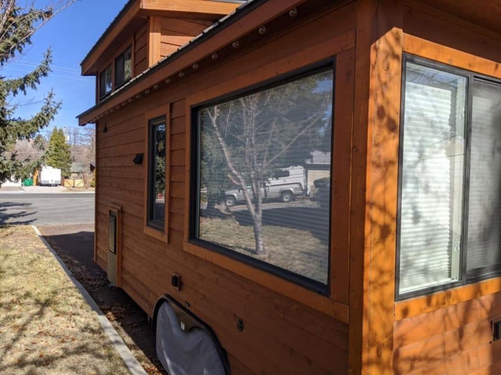 Picture window on side of tiny home