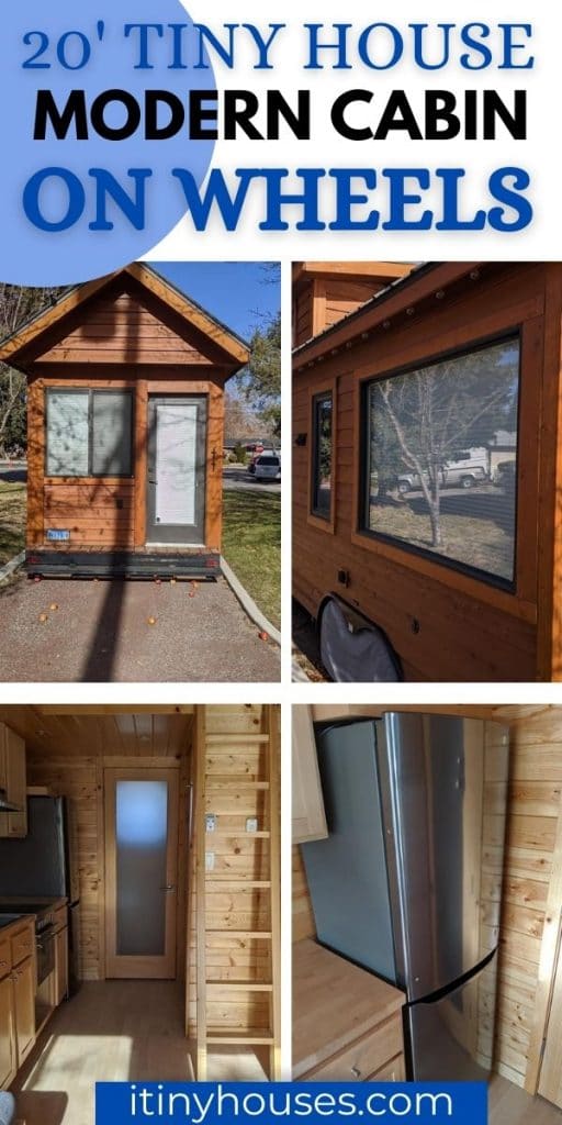 Natural wood tiny home collage