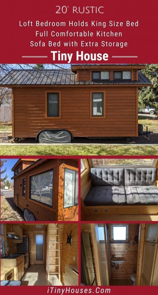 Natural wood tiny home collage