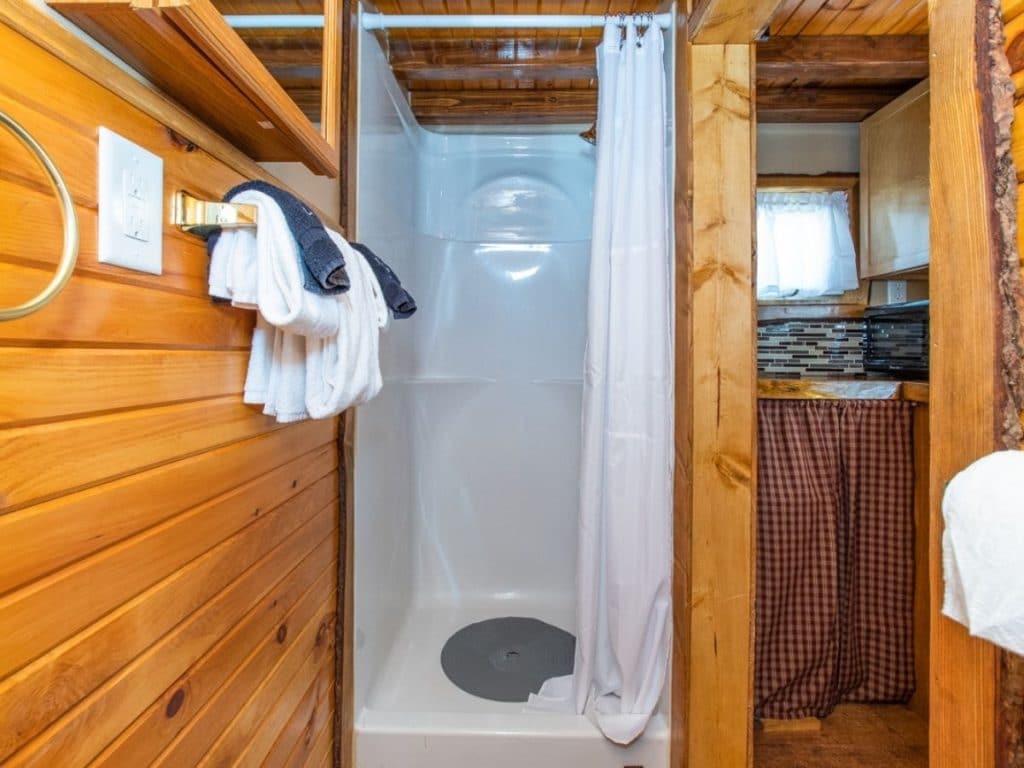 Shower in tiny house