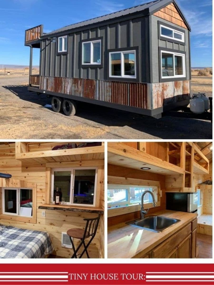 The Love is a Custom Tiny Home with a Unique Porch Top Deck