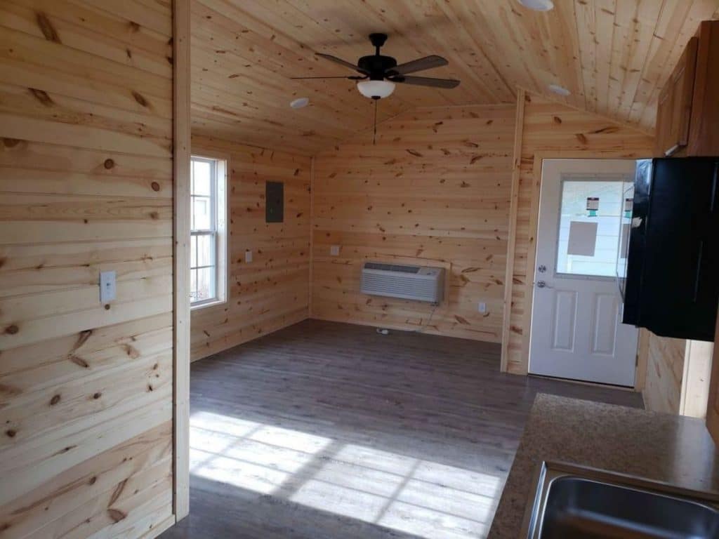 Tiny cabin bedroom