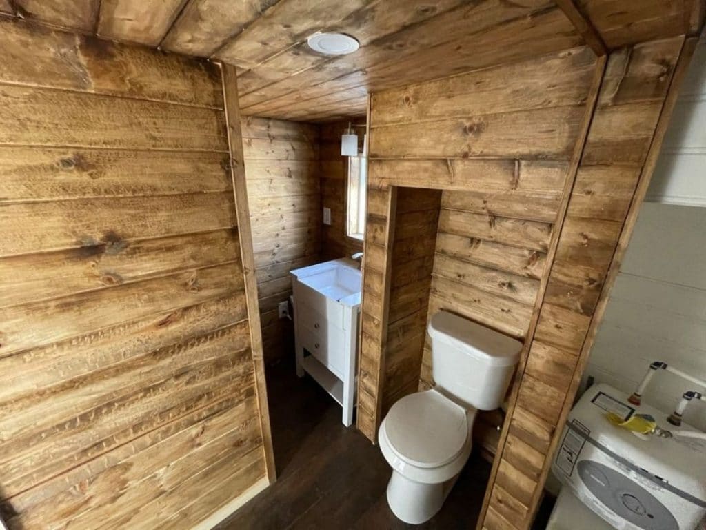 Rustic colorado tiny home bathroom
