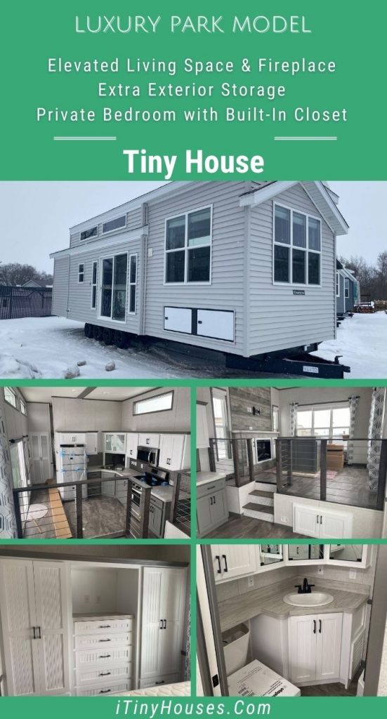 Park model tiny home collage