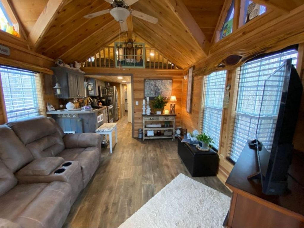 Tiny cabin living room