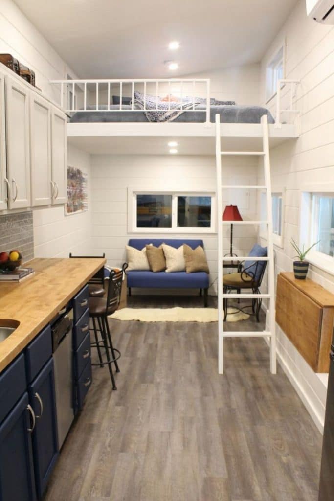 View into tiny house living area