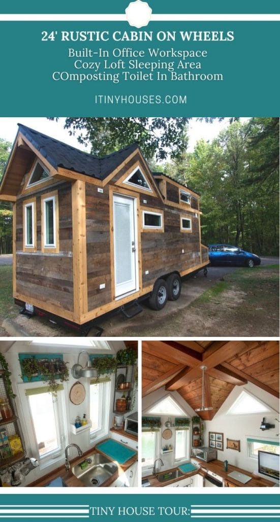 Rustic cottage tiny home collage