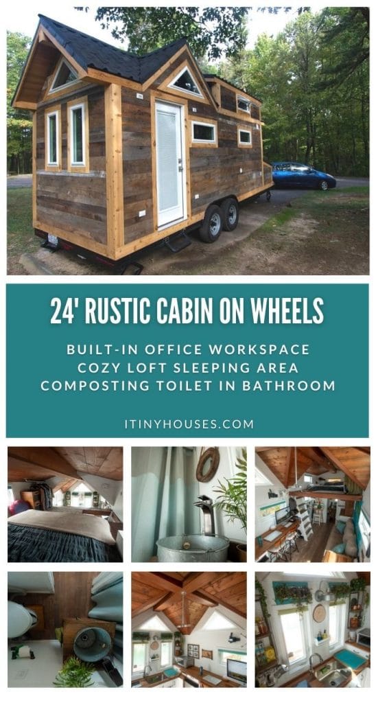 Rustic cottage tiny home collage
